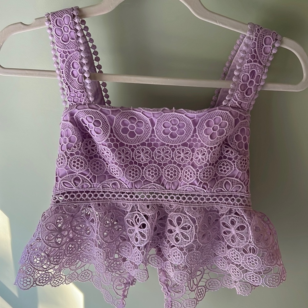 Lovers and Friends Purple Lace Top